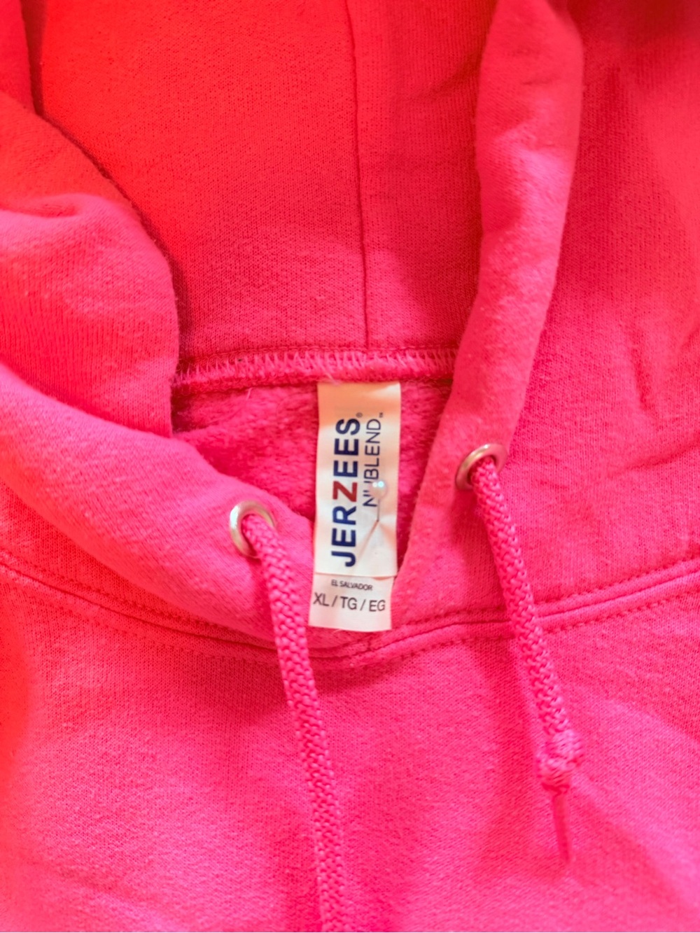 Neon Pink Women's Hoodie Sweater - Classic Pullover - Picture 5 of 5